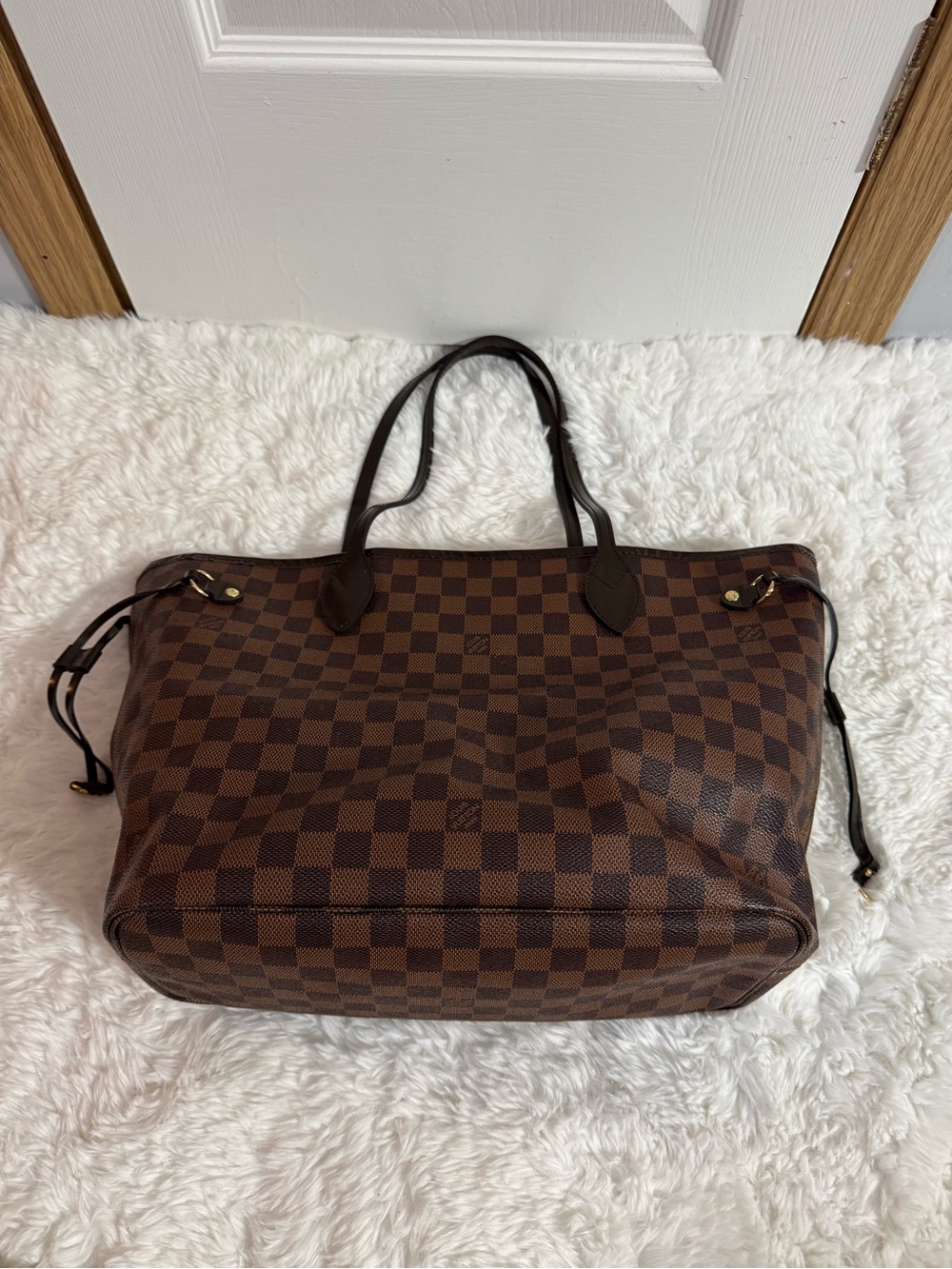 Louis Vuitton Damier Ebene Checkerboard Brown Tote - Picture 10 of 11
